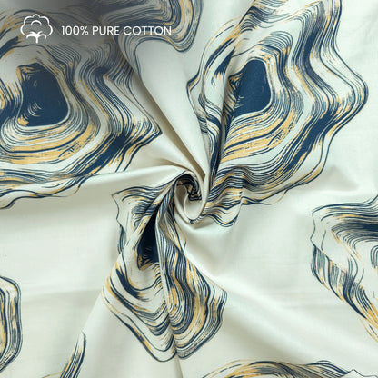 Sculpted Contour Art Printed Satin Fabric