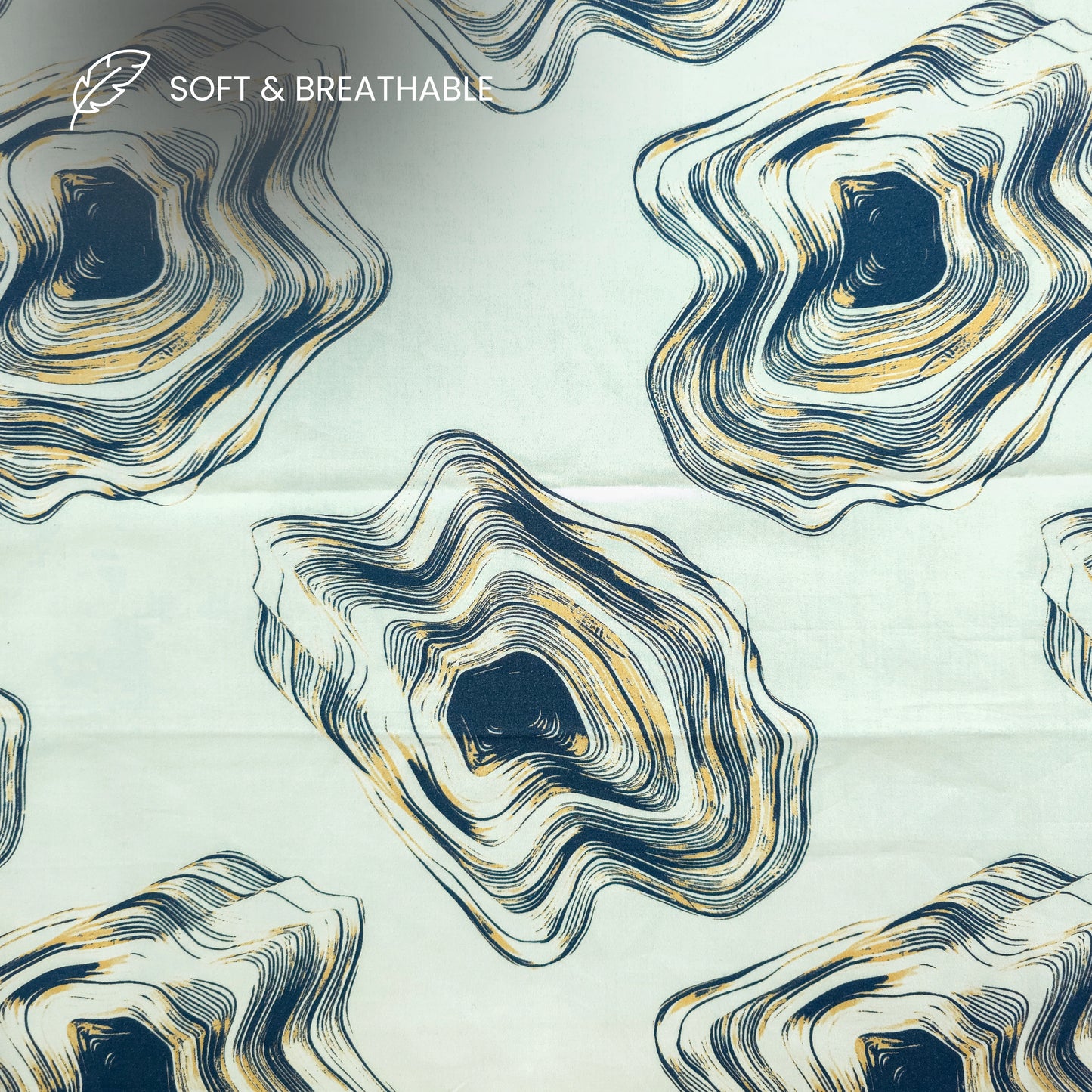 Sculpted Contour Art Printed Satin Fabric