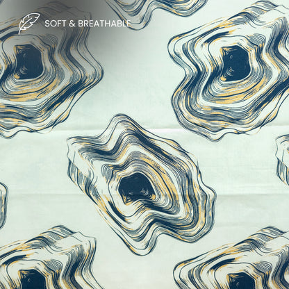 Sculpted Contour Art Printed Satin Fabric