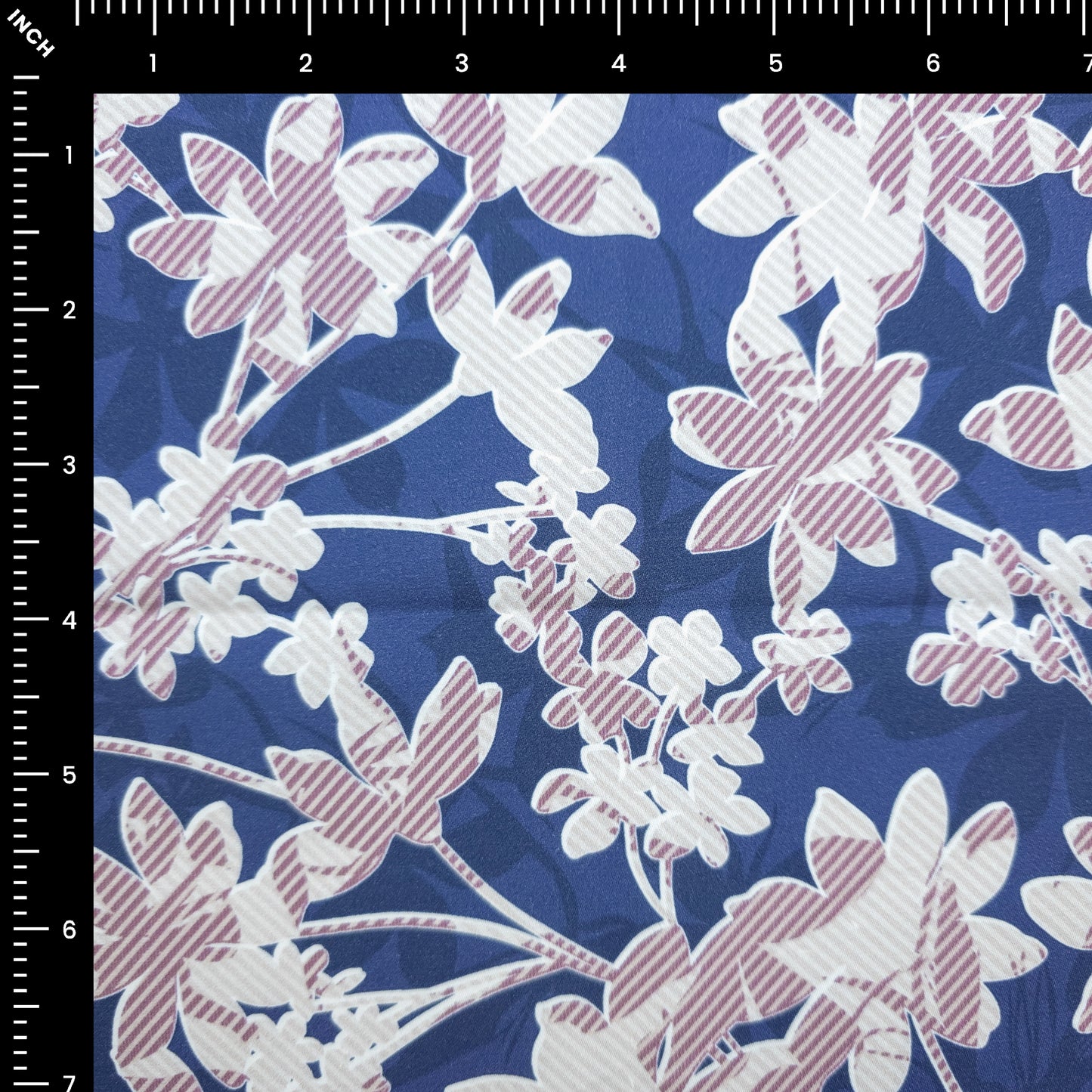 Botanical Silhouette Trellis Printed Satin Fabric