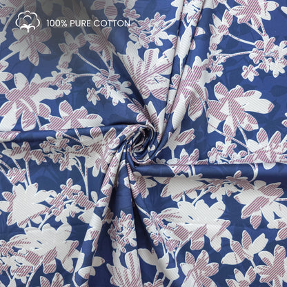 Botanical Silhouette Trellis Printed Satin Fabric