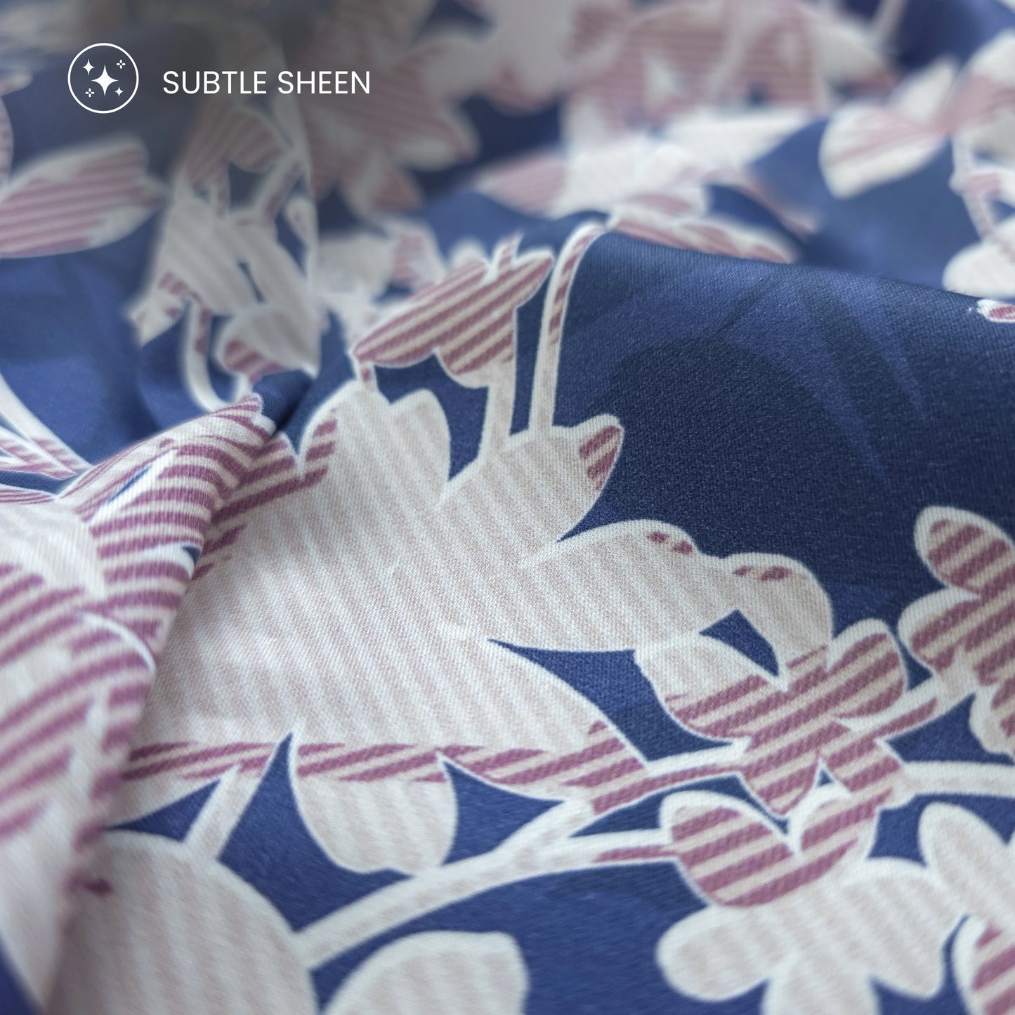 Botanical Silhouette Trellis Printed Satin Fabric