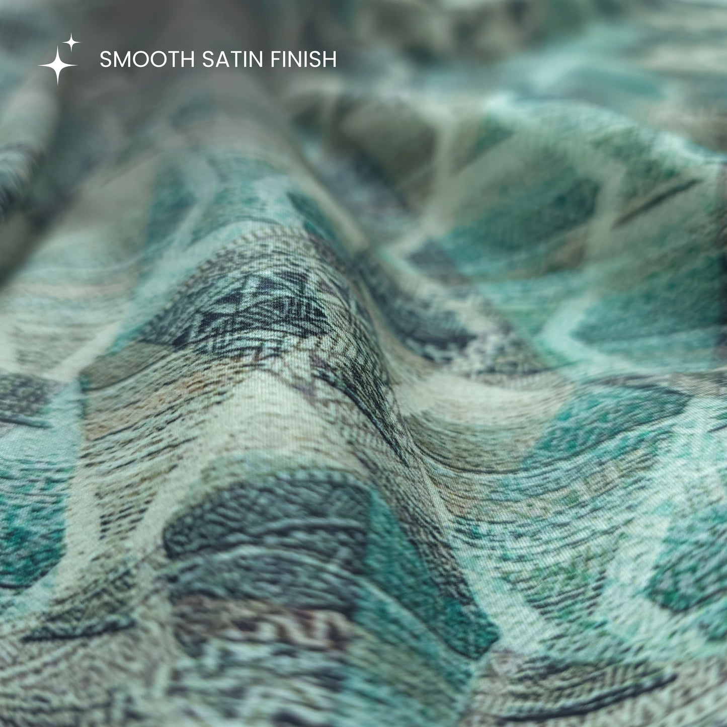 Artisan Geo Motif Printed Satin Fabric