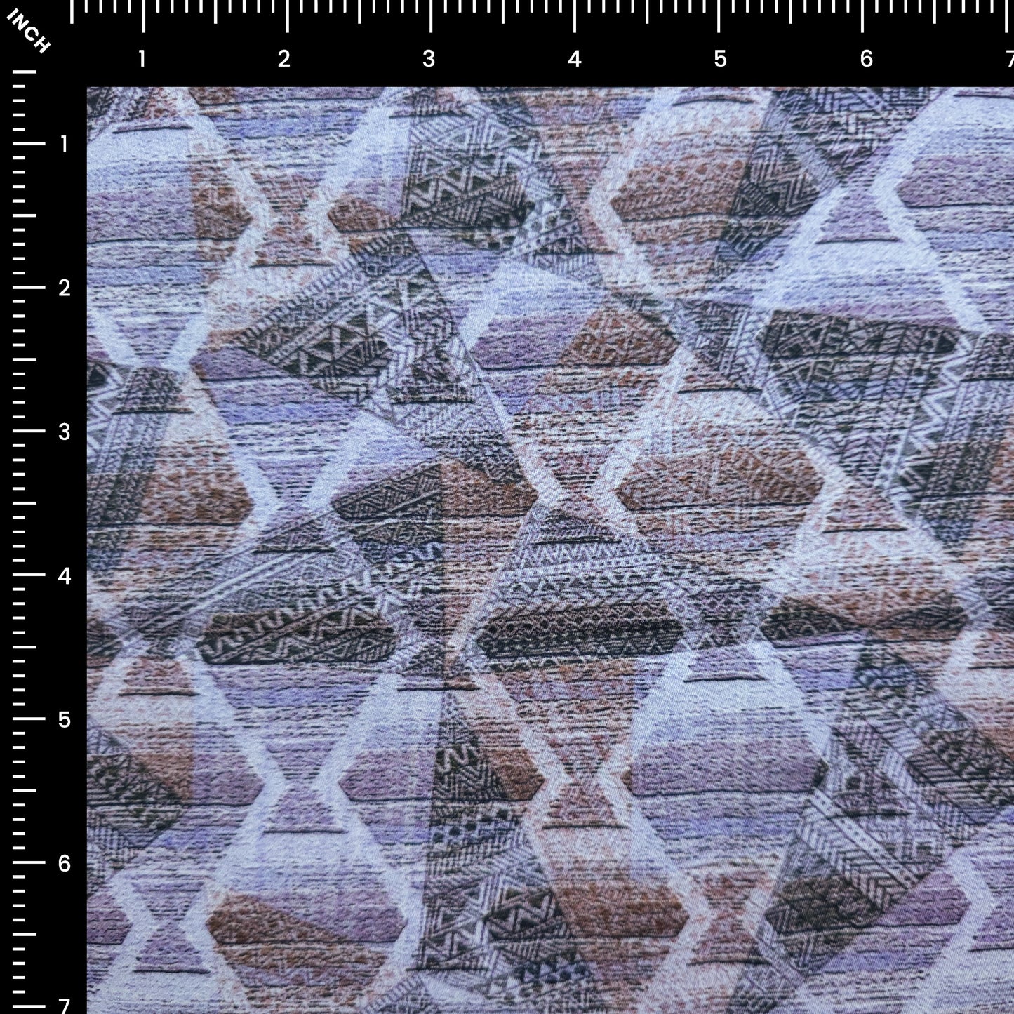 Artisan Geo Motif Printed Satin Fabric