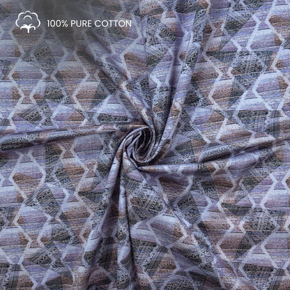 Artisan Geo Motif Printed Satin Fabric