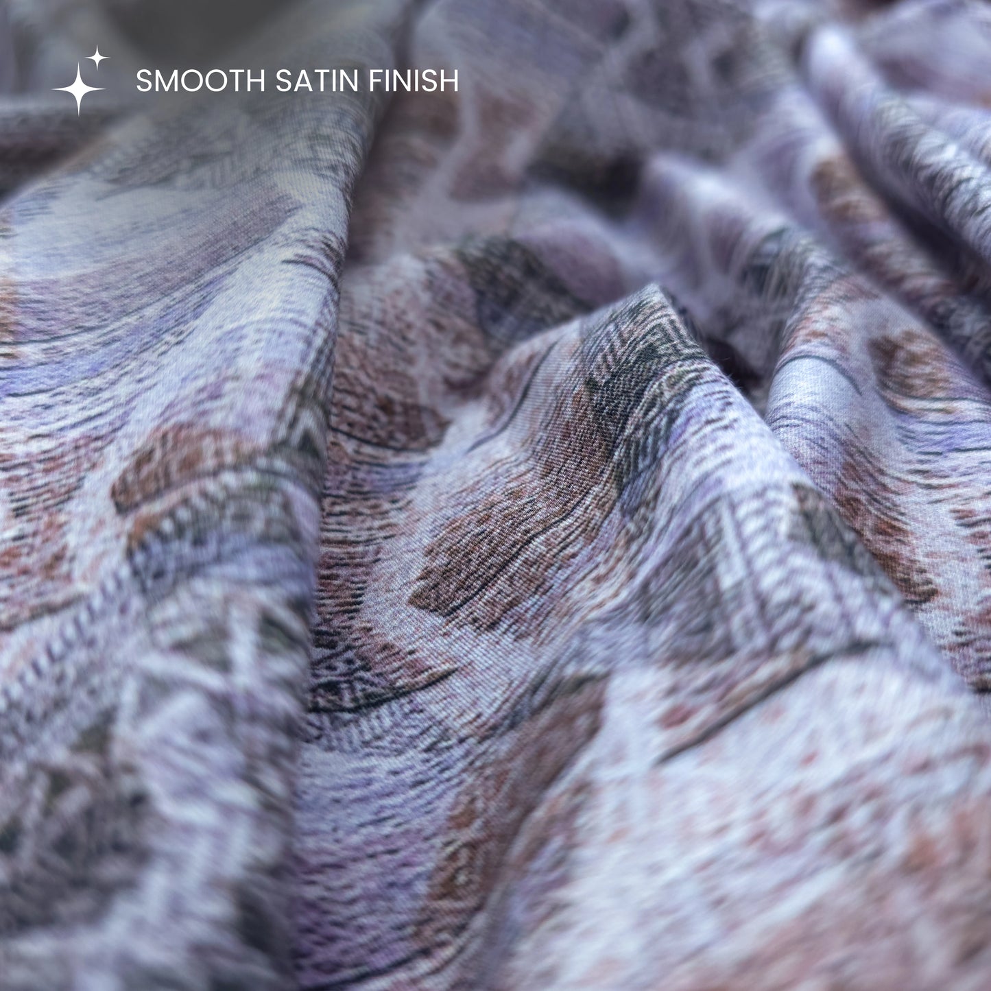 Artisan Geo Motif Printed Satin Fabric