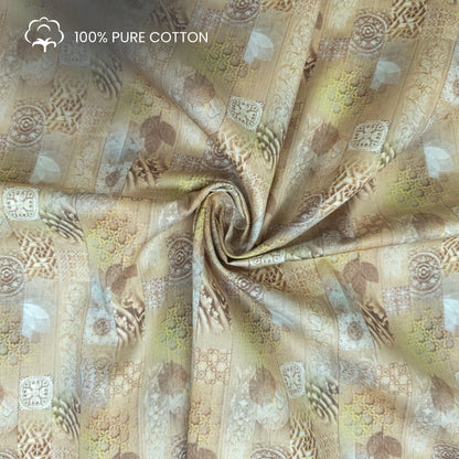 Heritage Tilework Collage Printed Satin Fabric