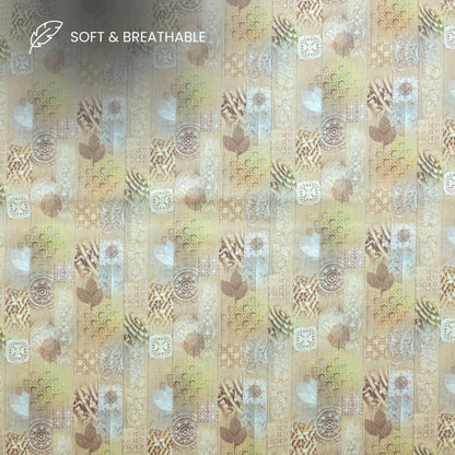 Heritage Tilework Collage Printed Satin Fabric