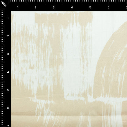 Gilded Brushstroke Abstract Printed Satin Fabric