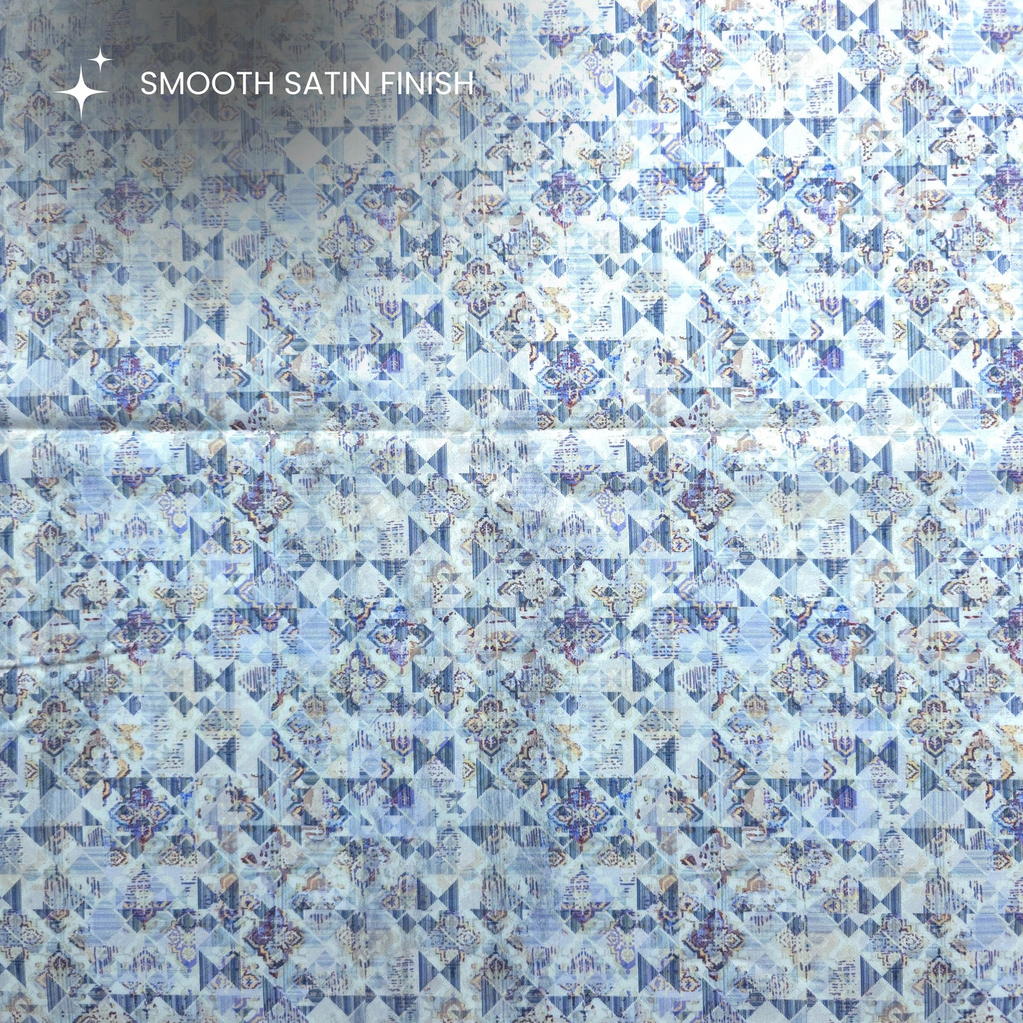 Frosted Mosaic Printed Satin Fabric