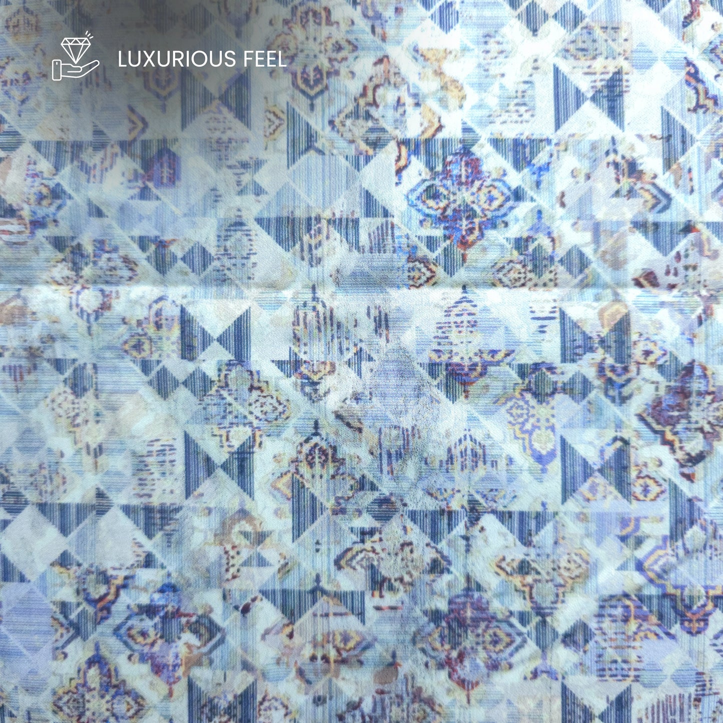 Frosted Mosaic Printed Satin Fabric