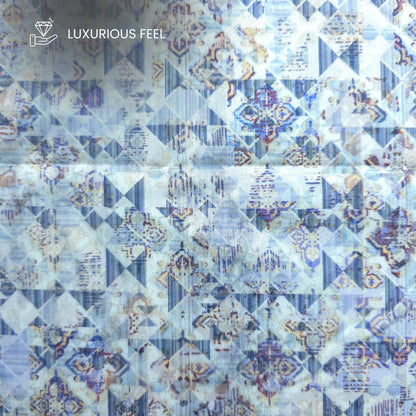 Frosted Mosaic Printed Satin Fabric
