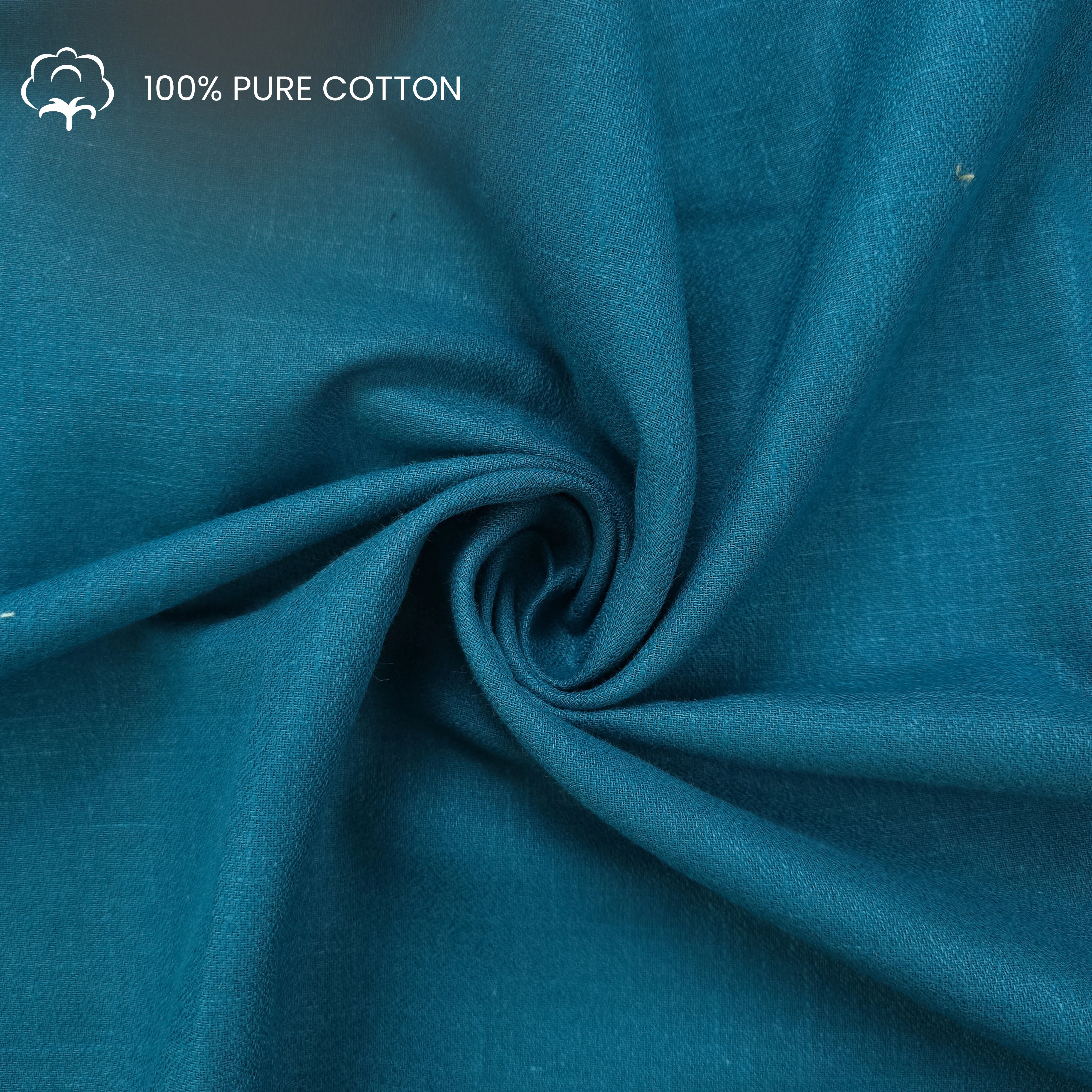Textured Plain Dyed Crepe Cotton Slub Fabric