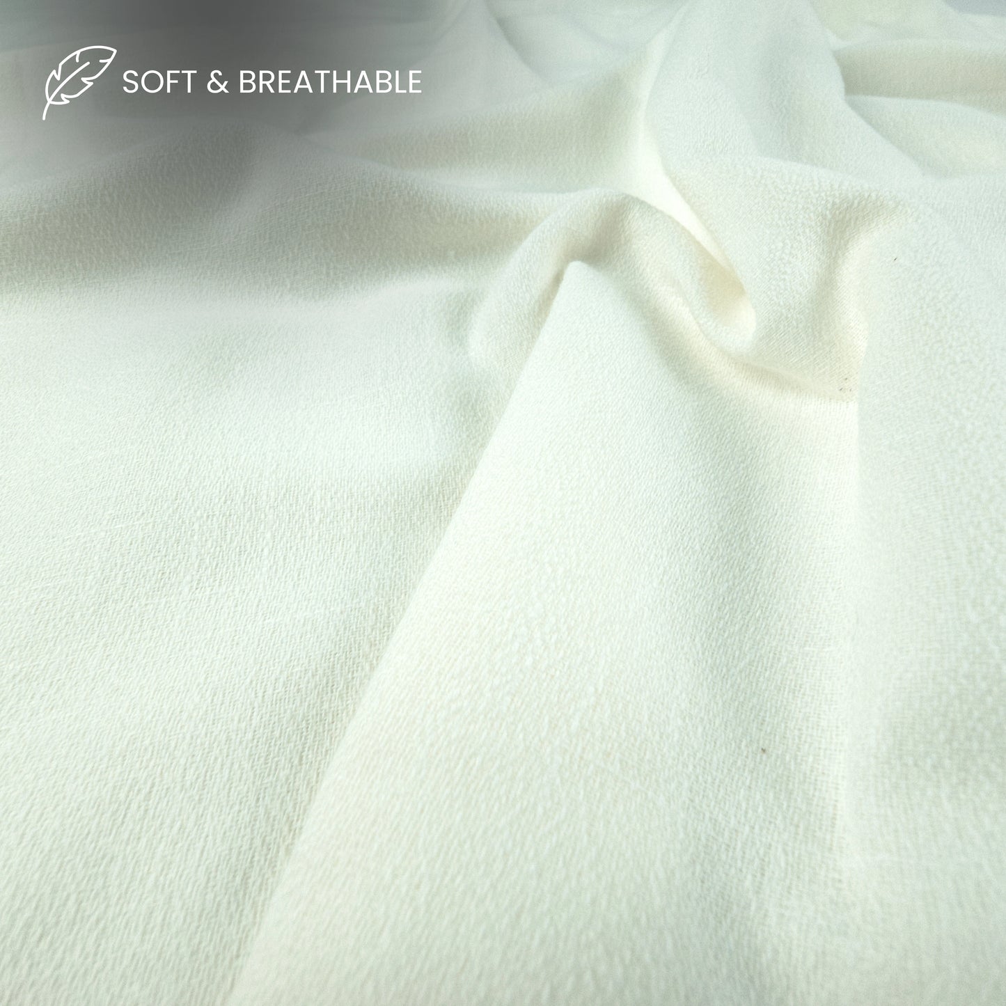 Textured Plain Dyed Crepe Cotton Slub Fabric