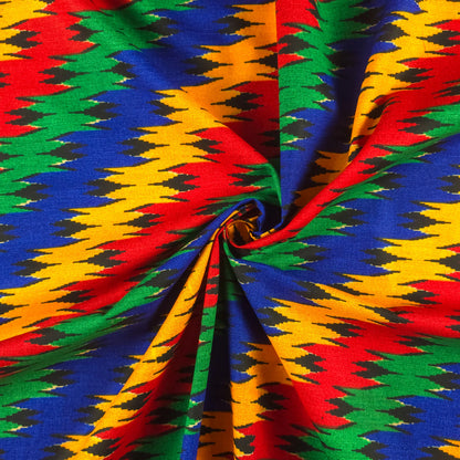 Vibrant Dhaka Pattern Printed Poplin Fabric