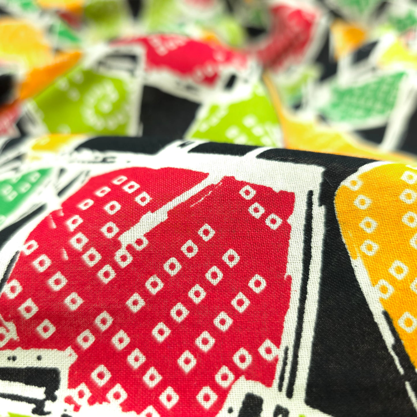 Jaipuri Patchwork Geometric Printed Poplin Fabric with Border