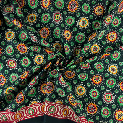 Jaipuri Floral Medallion Printed Poplin Fabric with Border