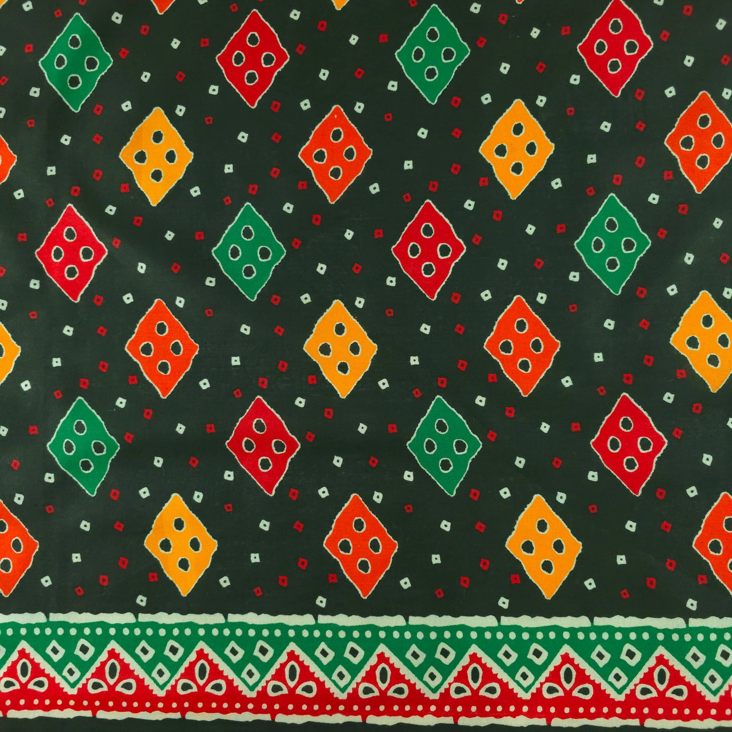Jaipuri Buta Printed Poplin Fabric with Border