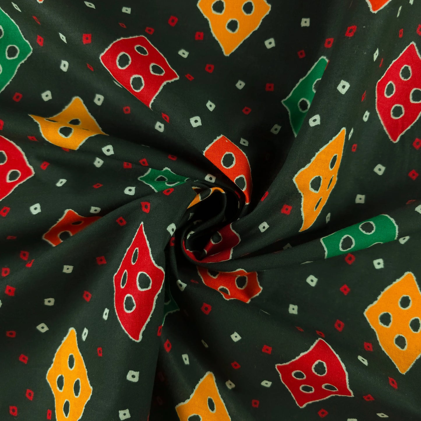 Jaipuri Buta Printed Poplin Fabric with Border