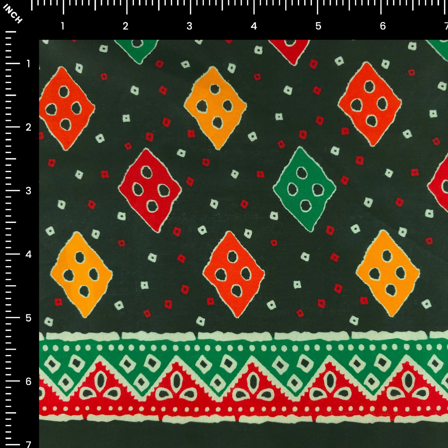 Jaipuri Buta Printed Poplin Fabric with Border