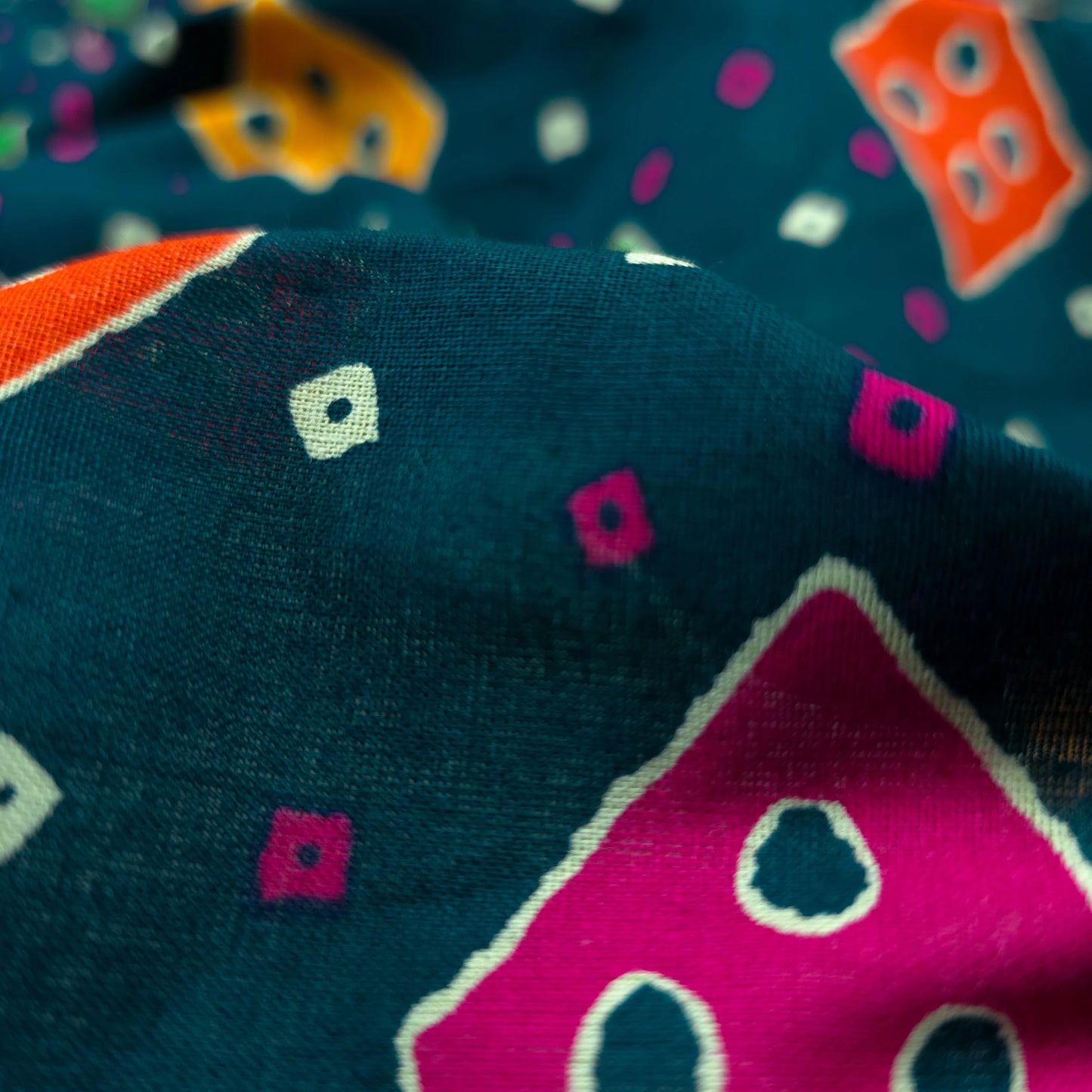 Jaipuri Buta Printed Poplin Fabric with Border