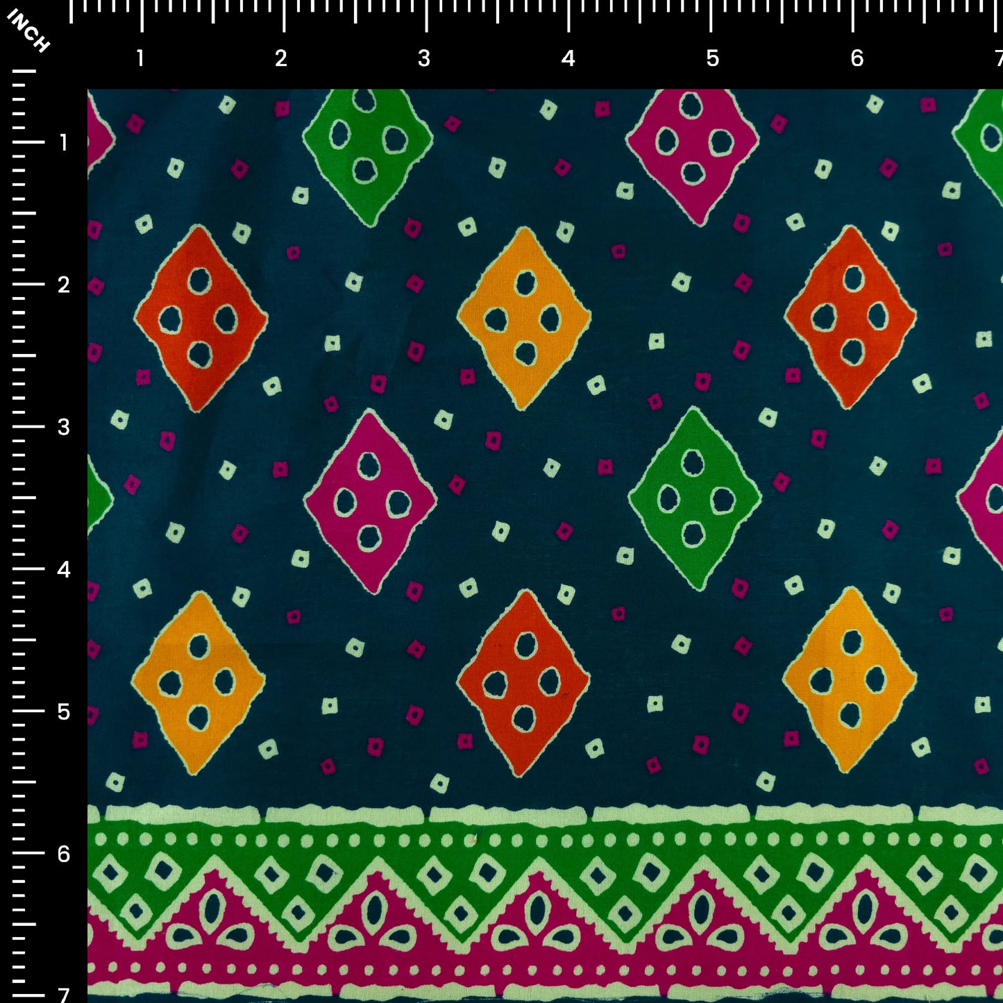 Jaipuri Buta Printed Poplin Fabric with Border