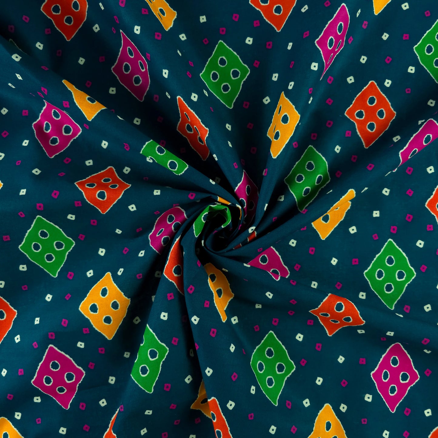 Jaipuri Buta Printed Poplin Fabric with Border