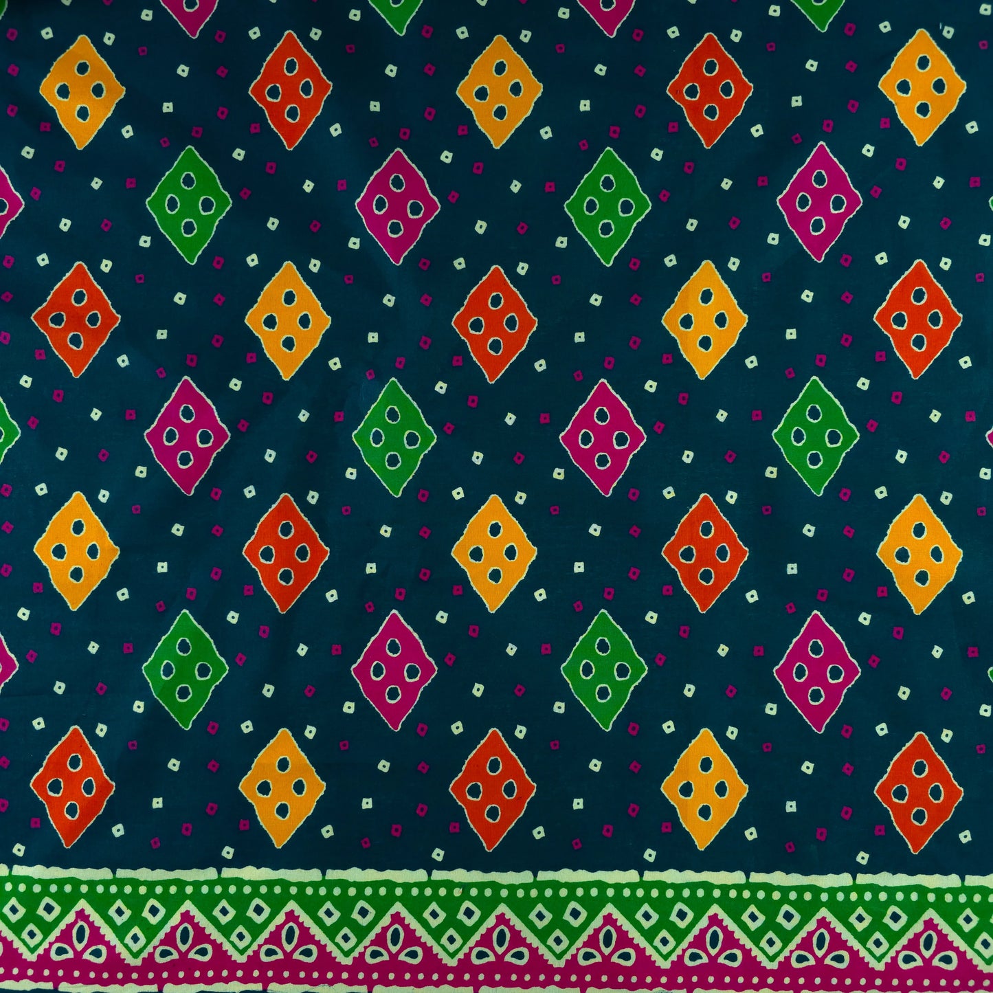 Jaipuri Buta Printed Poplin Fabric with Border