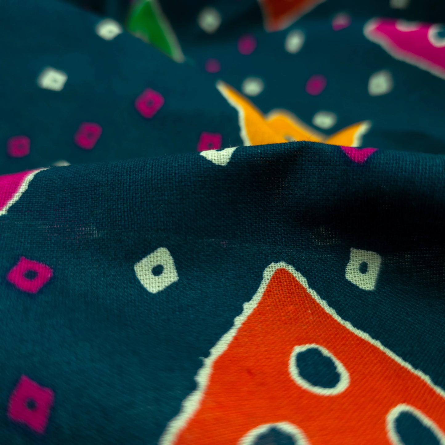 Jaipuri Buta Printed Poplin Fabric with Border