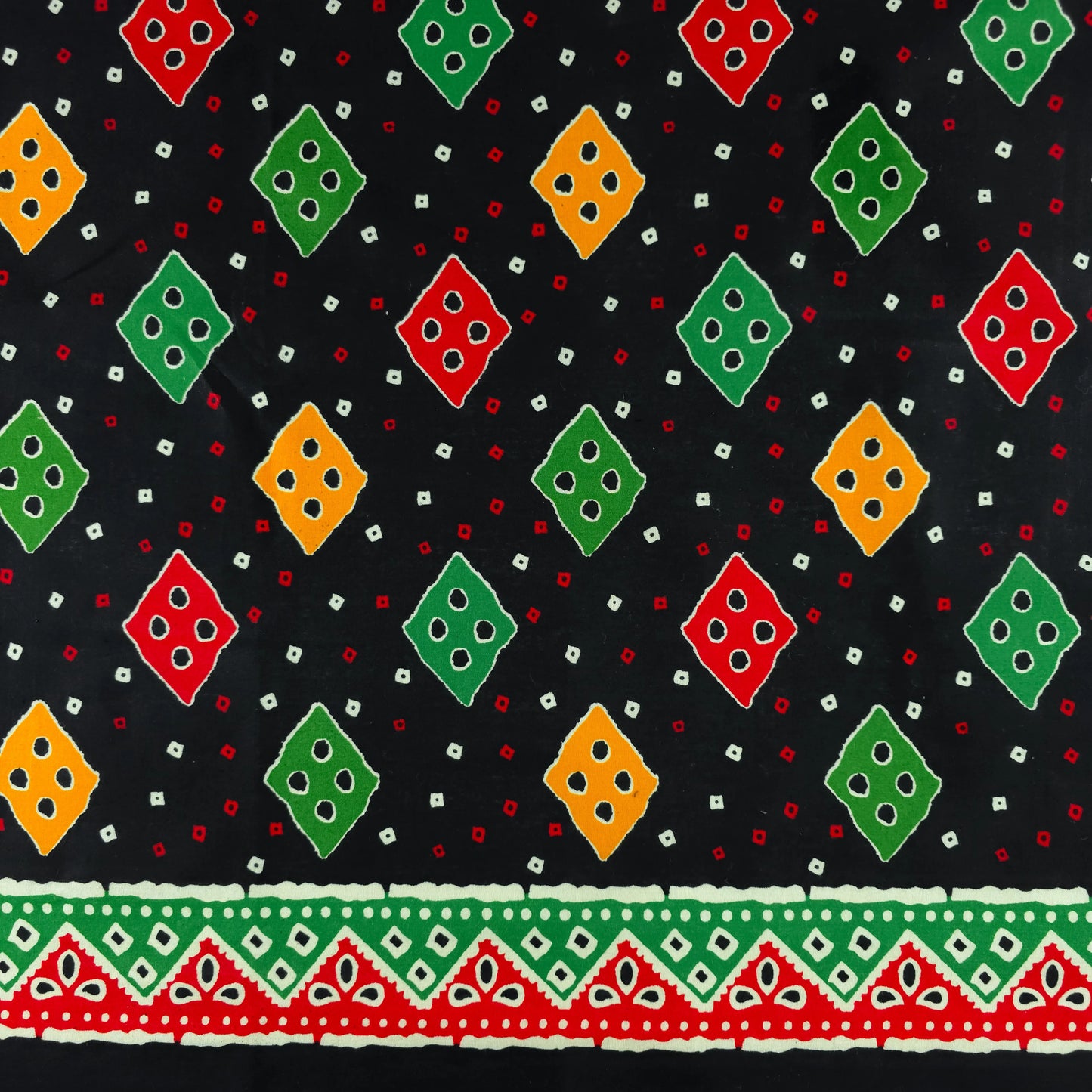 Jaipuri Buta Printed Poplin Fabric with Border