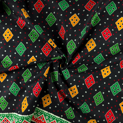 Jaipuri Buta Printed Poplin Fabric with Border
