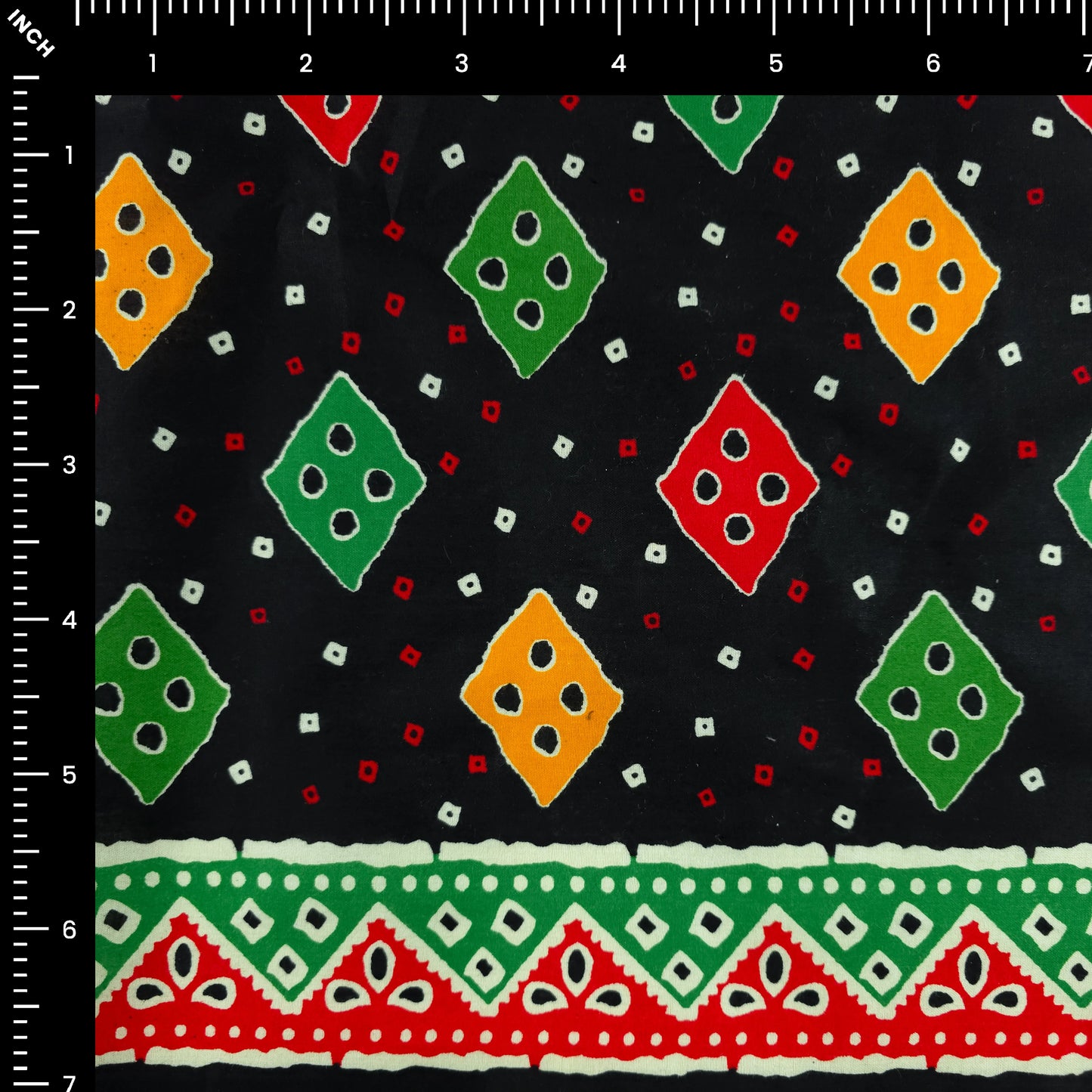 Jaipuri Buta Printed Poplin Fabric with Border