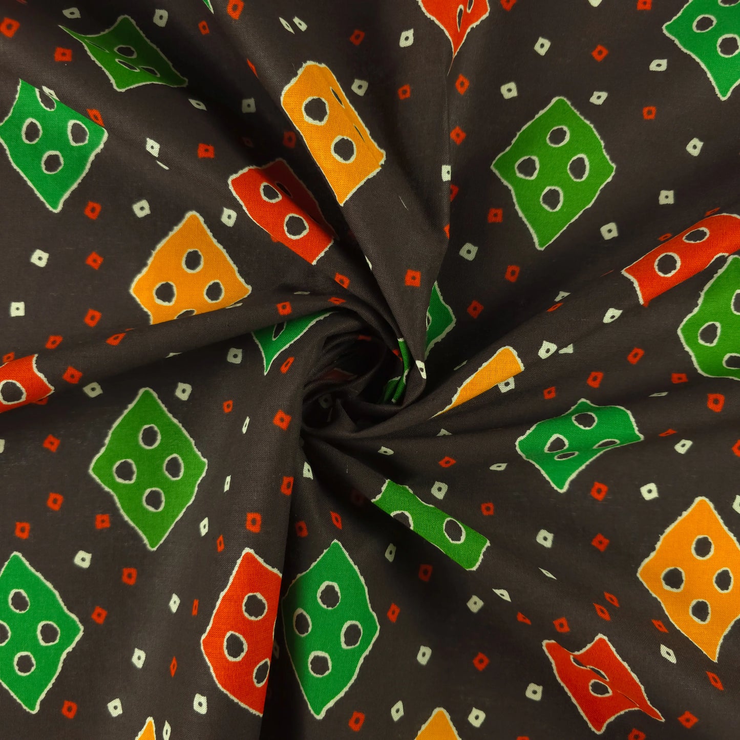 Jaipuri Buta Printed Poplin Fabric with Border