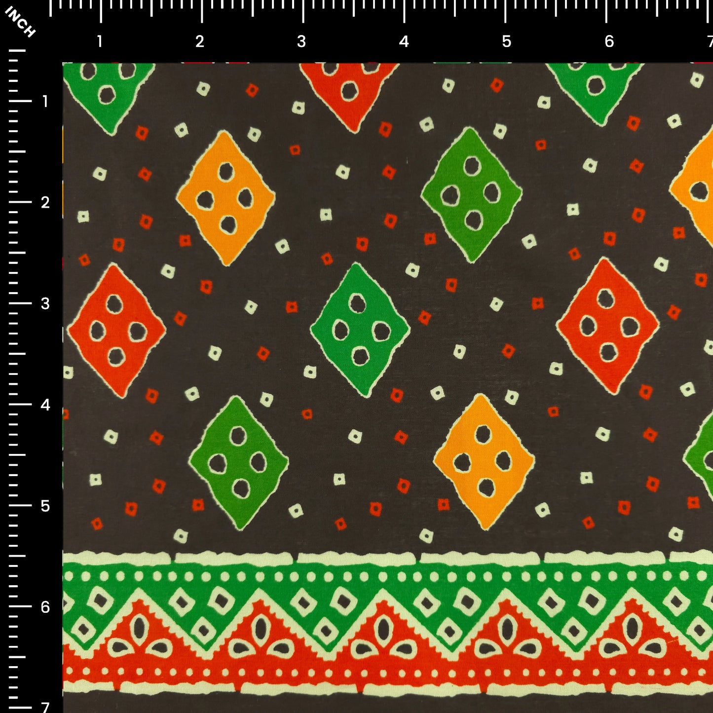 Jaipuri Buta Printed Poplin Fabric with Border
