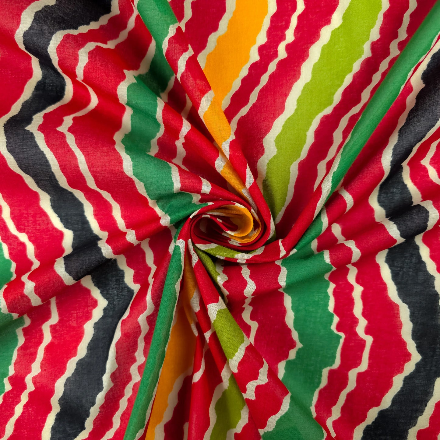 Jaipuri Leheriya Printed Cotton Mulmul Fabric