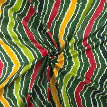 Jaipuri Leheriya Printed Cotton Mulmul Fabric