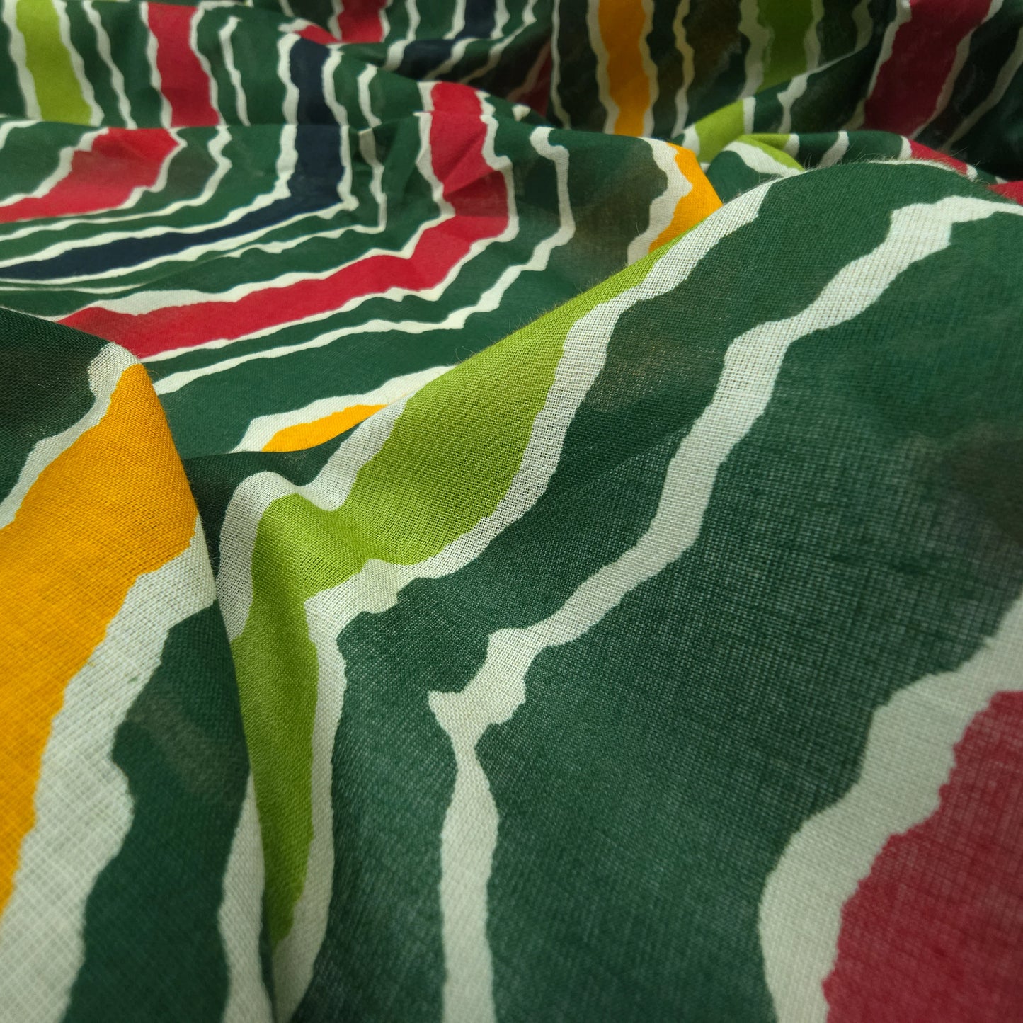 Jaipuri Leheriya Printed Cotton Mulmul Fabric