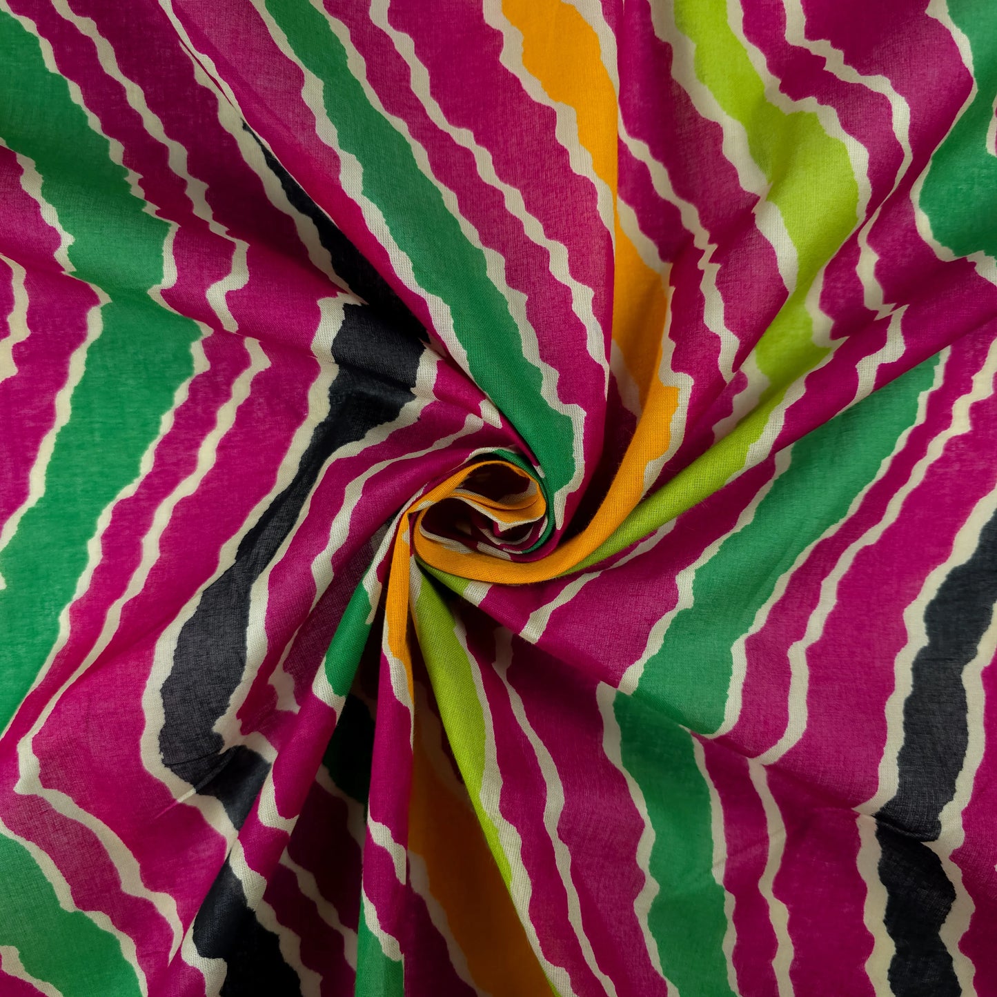 Jaipuri Leheriya Printed Cotton Mulmul Fabric