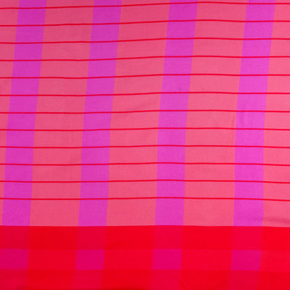 Stripe Check Printed Rayon Fabric with Border