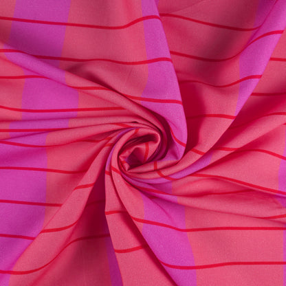 Stripe Check Printed Rayon Fabric with Border