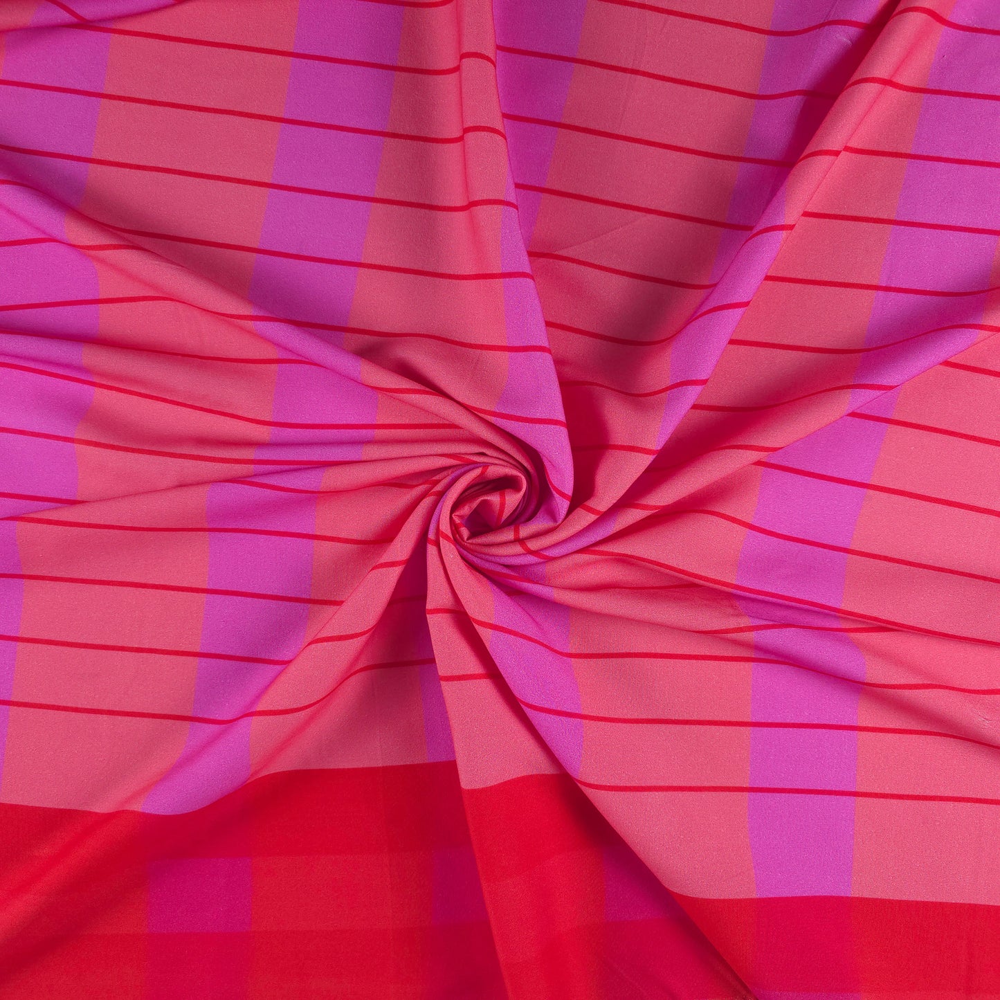 Stripe Check Printed Rayon Fabric with Border