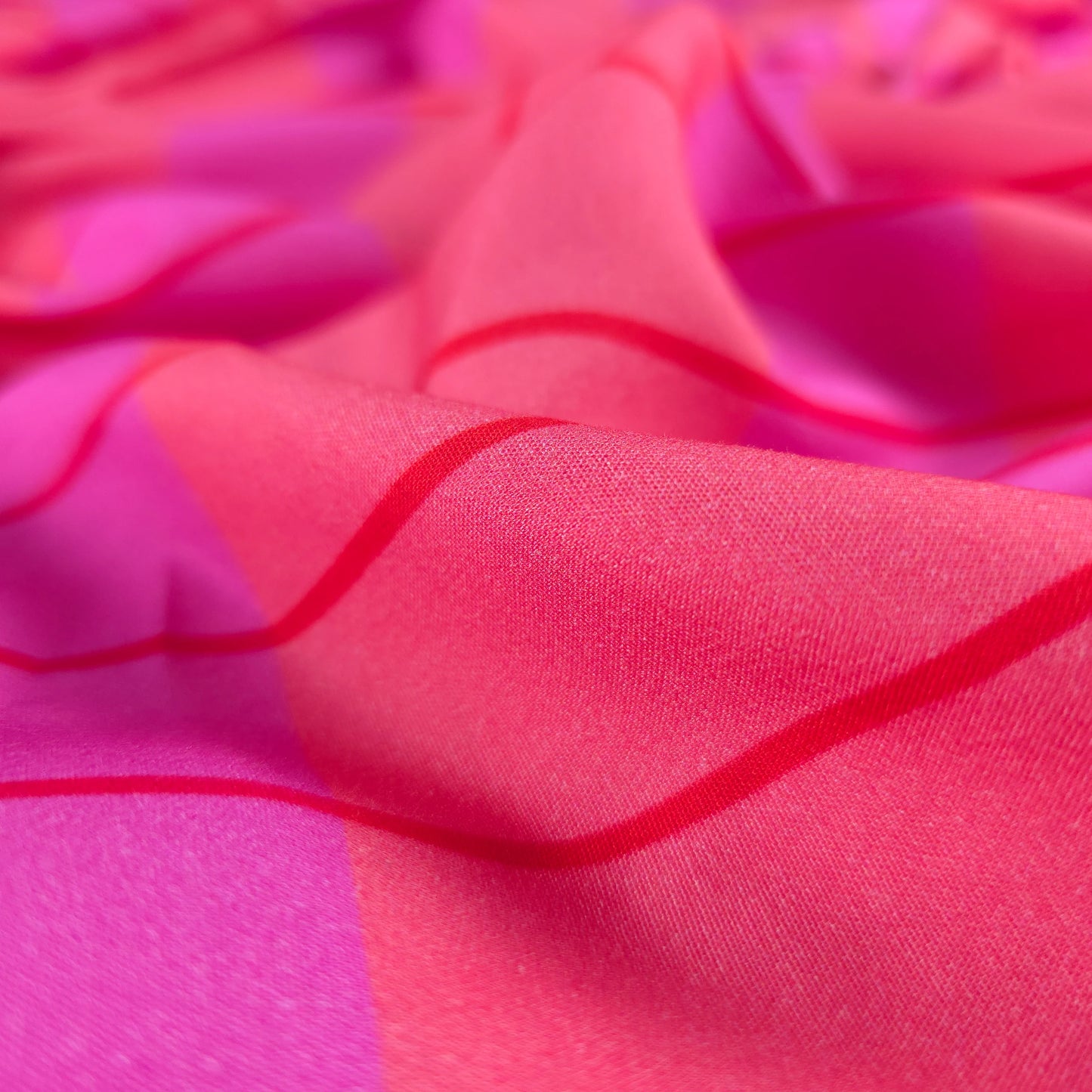 Stripe Check Printed Rayon Fabric with Border