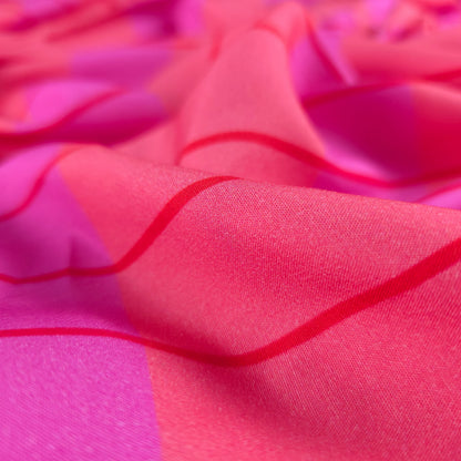 Stripe Check Printed Rayon Fabric with Border