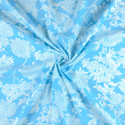 Elegant Chrysanthemum Printed Rayon Fabric
