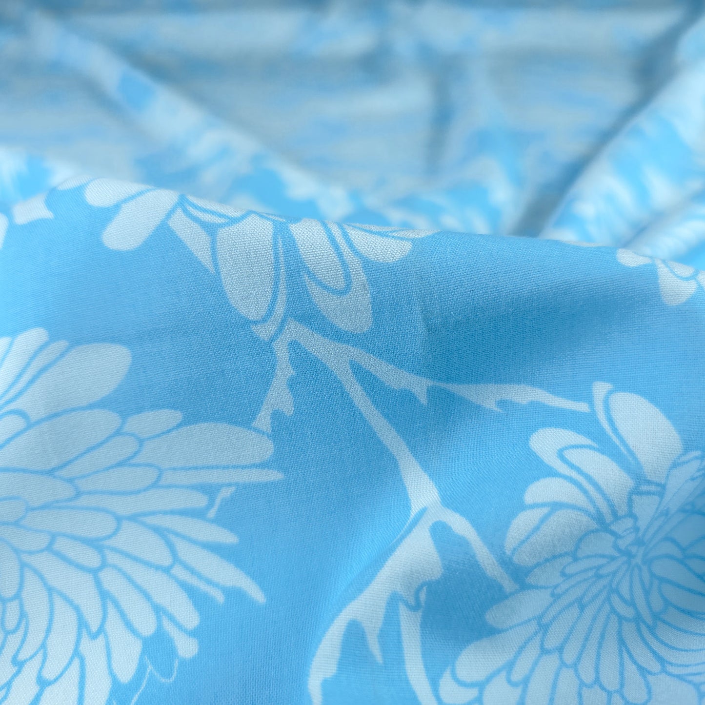 Elegant Chrysanthemum Printed Rayon Fabric