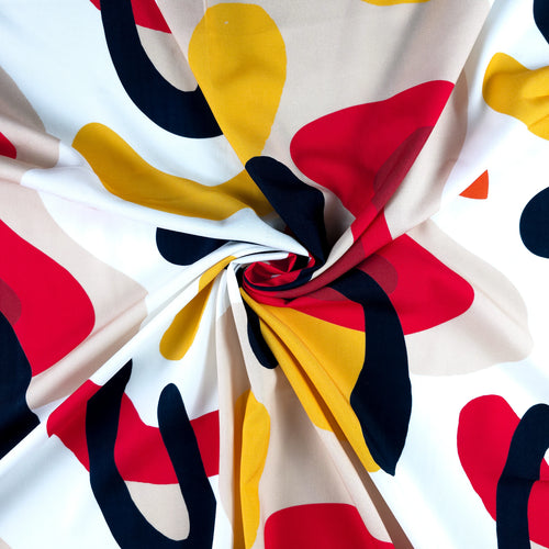 Bold Abstract Pattern Rayon Fabric