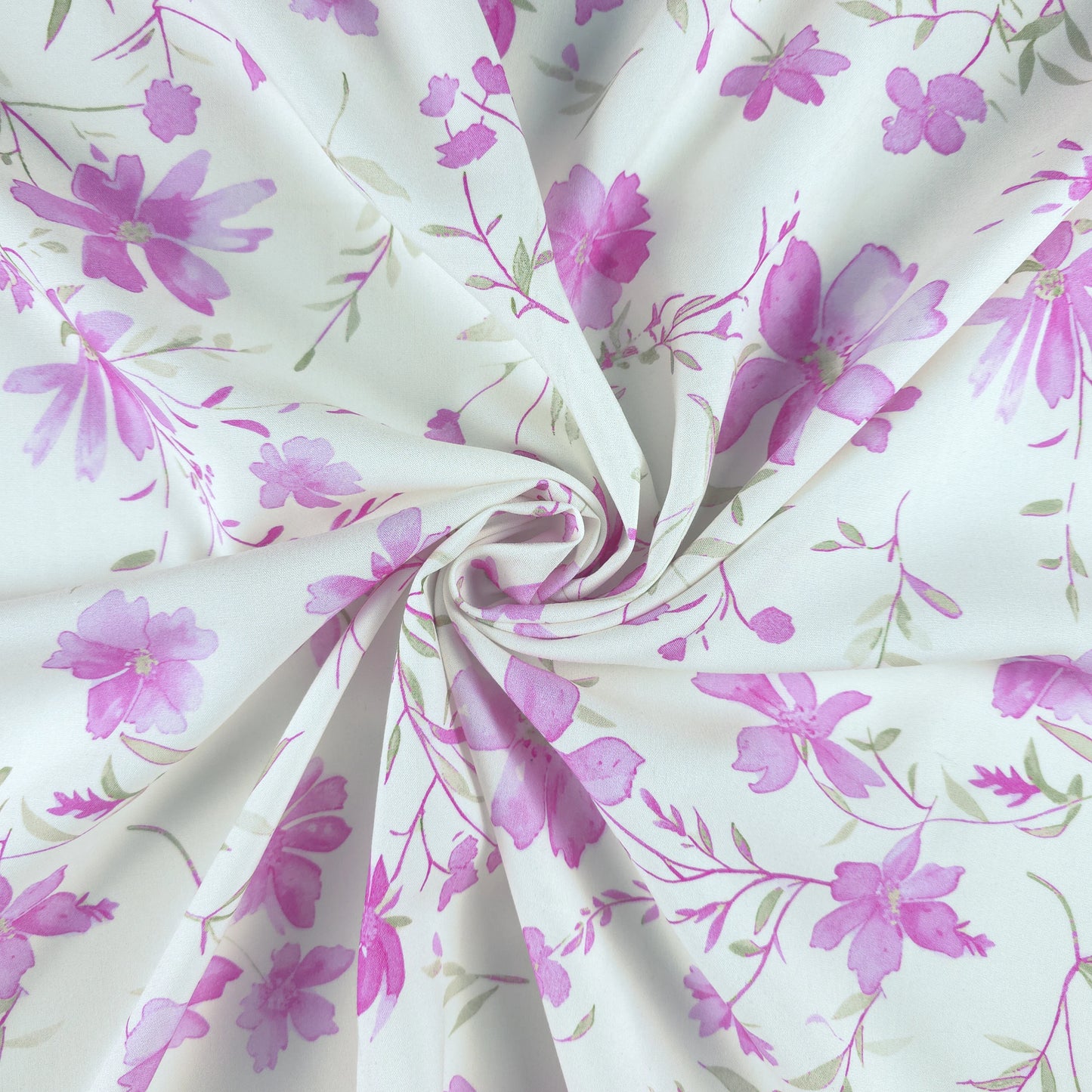 Delicate Blossom Printed Rayon Fabric
