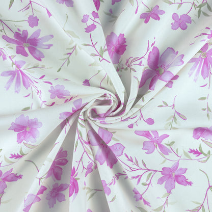 Delicate Blossom Printed Rayon Fabric