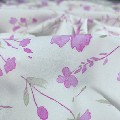 Delicate Blossom Printed Rayon Fabric