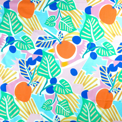 Playful Tropical Fruit Printed Cambric Fabric